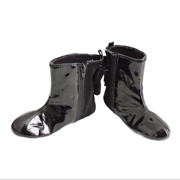 GAP True Black Boots V2 Modern Bow Zip Slip On 10 - Picture 4 of 6